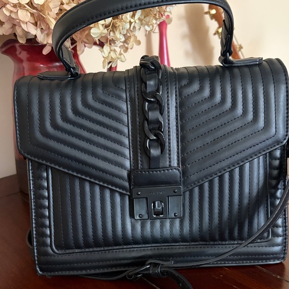 Aldo Black Structured Satchel - Picture 15 of 15